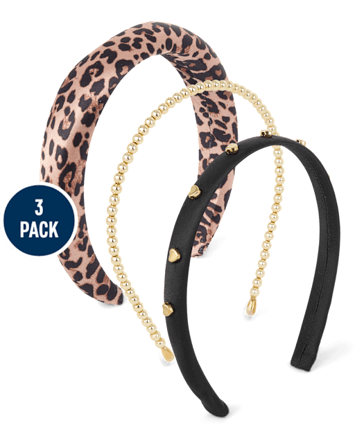 Lot de 3 bandeaux léopard pour filles