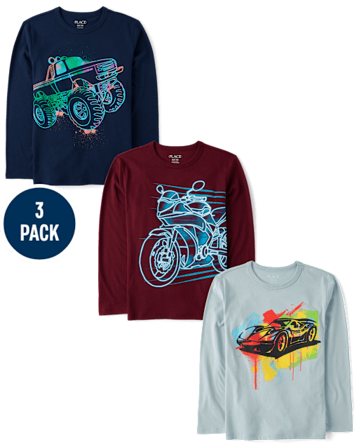 Boys Vehicles Graphic Tee 3-Pack
