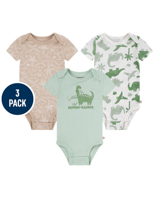 Baby Boys Huggies Dinosaur Bodysuit 3-Pack
