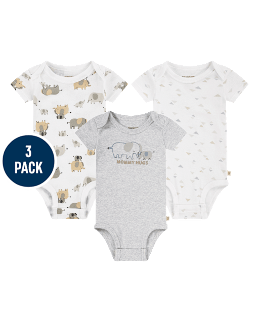 Baby Huggies Elephant Bodysuit 3-Pack