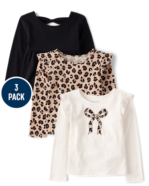 Toddler Girls Leopard Top 3-Pack