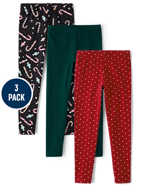 Girls Holiday Leggings 3-Pack