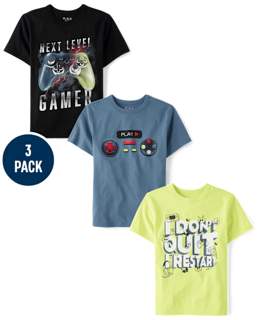 Boys Gaming Graphic Tee 3-Pack