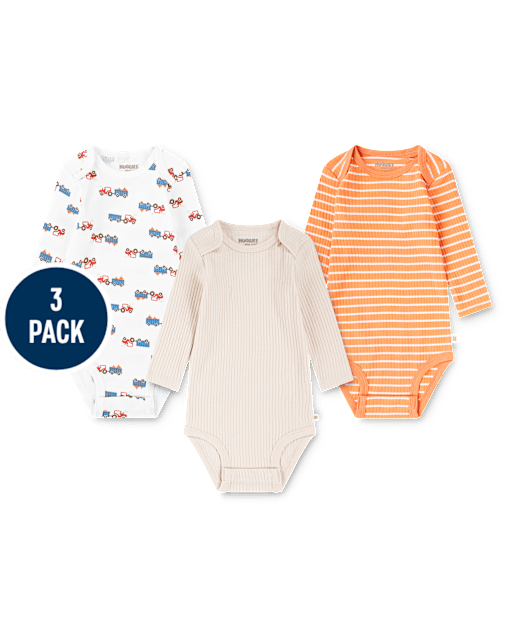 Baby Boys Huggies Striped Bodysuit 3-Pack