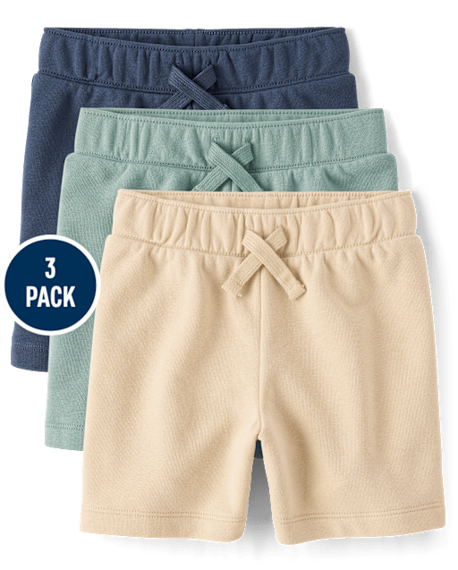 Lot de 3 shorts de sport en molleton français pour bébés et petits garçons