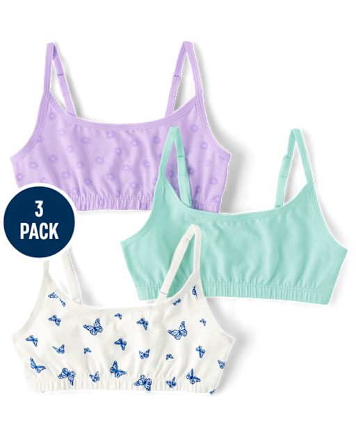 Girls Butterfly Bralette 3-Pack