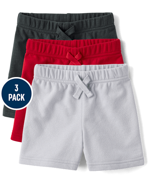 Lot de 3 shorts en molleton français pour bébés et petits garçons