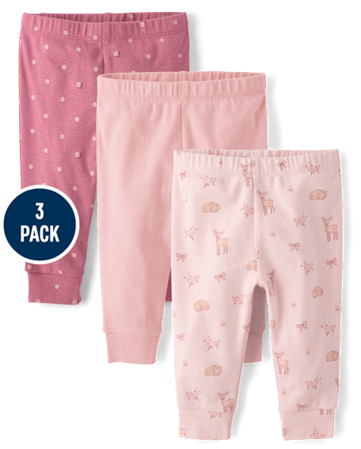Baby Girls Deer Pants 3-Pack