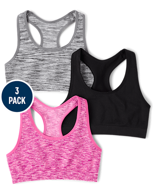 Girls Seamless Racerback Bralette 3-Pack