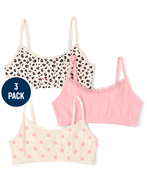 Girls Leopard Bralette 3-Pack