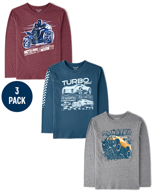 Boys Vehicle Graphic Tee 3-Pack