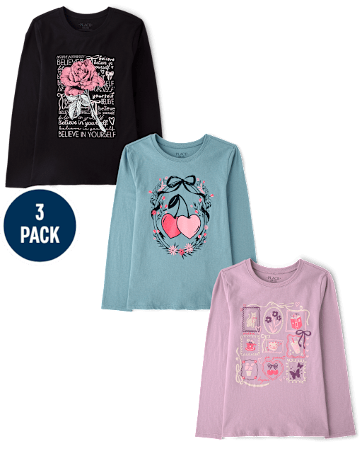 Girls Trend Graphic Tee 3-Pack
