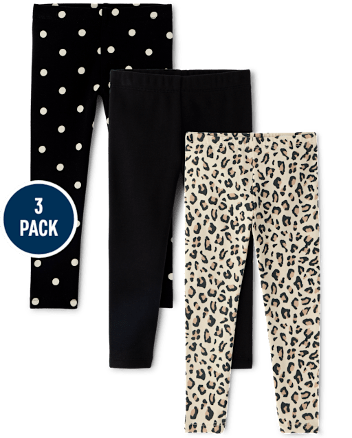 Baby And Toddler Girls Leopard Leggings 3-Pack