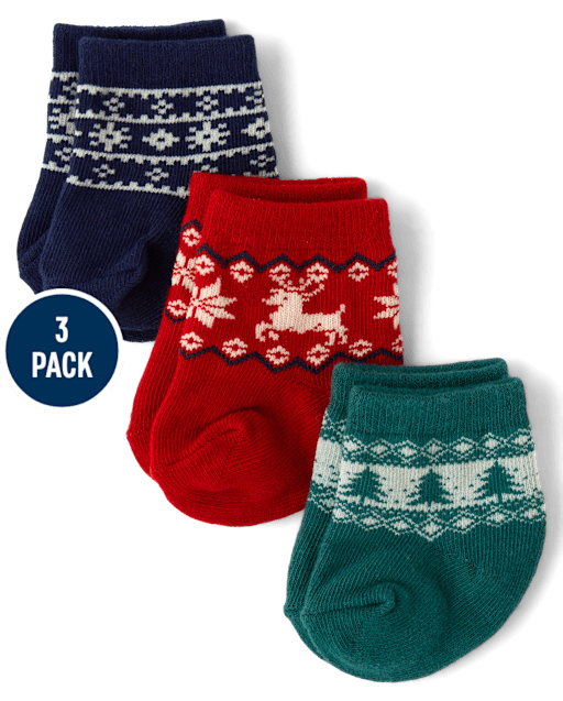 Baby Boys Holiday Midi Socks 3-Pack