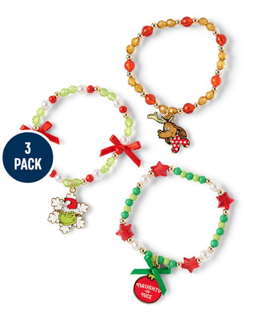 Girls Dr. Seuss The Grinch™ Beaded Bracelet 3-Pack