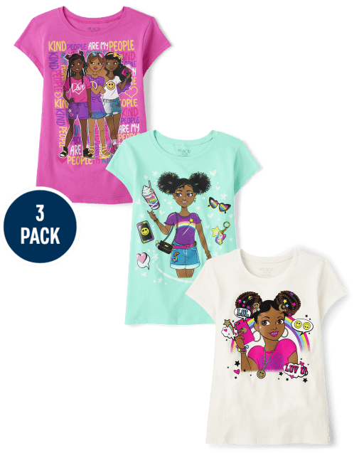 Girls Icon Graphic Tee 3-Pack