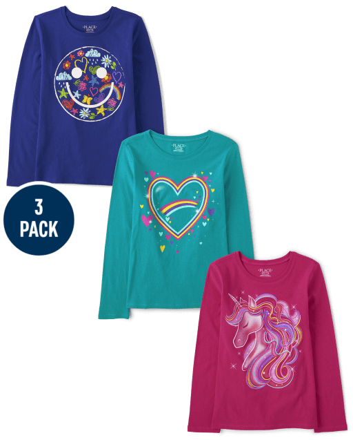 Girls Icon Graphic Tee 3-Pack