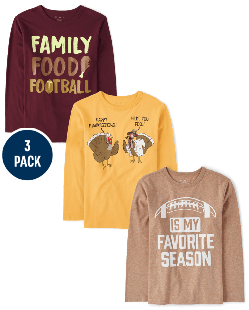 Boys Fall Graphic Tee 3-Pack