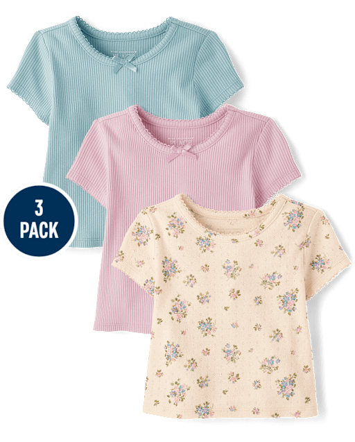 Baby And Toddler Girls Baby Tee 3-Pack
