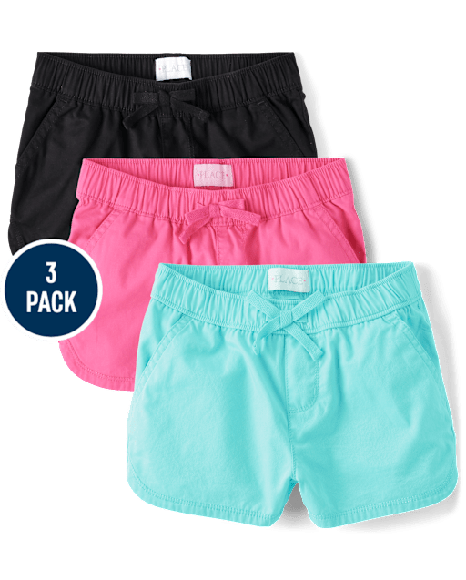 Girls Pull On Shorts 3-Pack