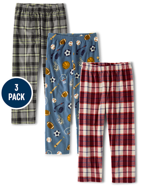 Boys Print Dream Fleece Pajama Pants 3-Pack