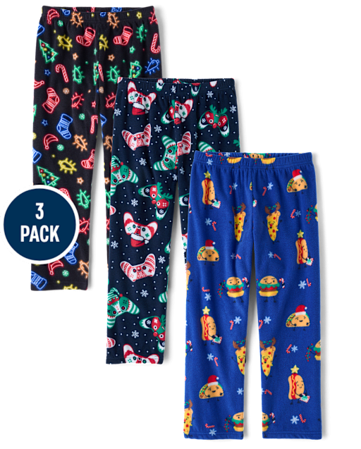 Boys Christmas Dream Fleece Pajama Pants 3-Pack