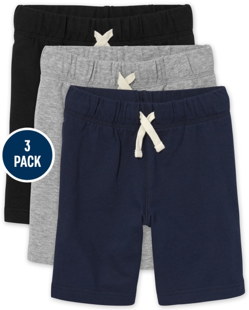 Conjunto de 3 pantalones cortos de felpa francesa de uniforme para niños