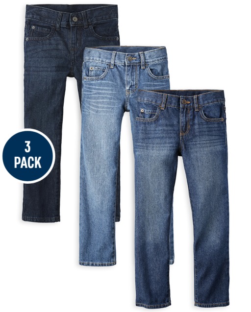 Boys Basic Straight Jeans 3-Pack