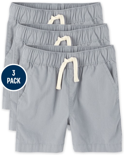 Toddler Boys Woven Pull On Jogger Shorts 3-Pack