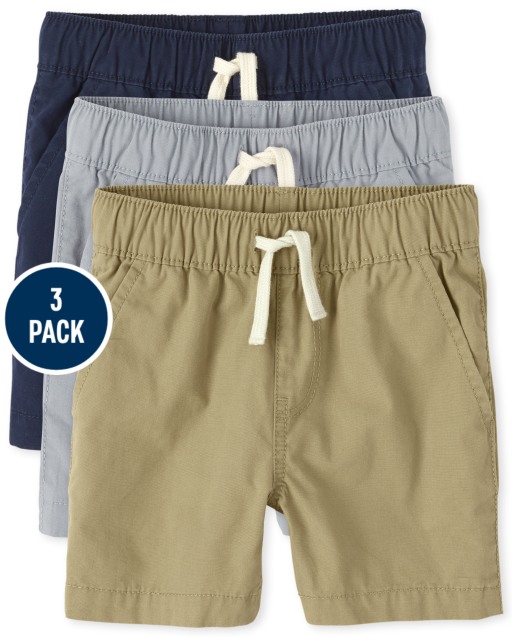 Paquete de 3 pantalones cortos tejidos para niños pequeños