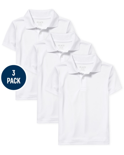 Pack de 3 polos de rendimiento de manga corta de uniforme para niños