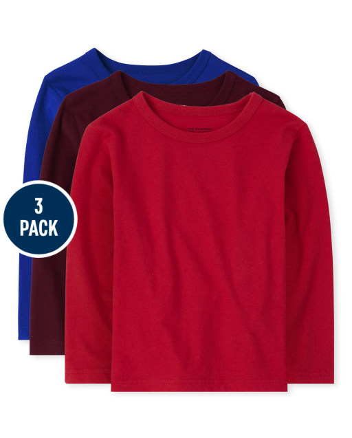 Baby And Toddler Boys Long Sleeve  Basic Layering Tee 3-Pack