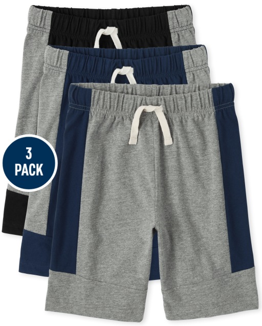 Pack de 3 pantalones cortos colorblock para niños