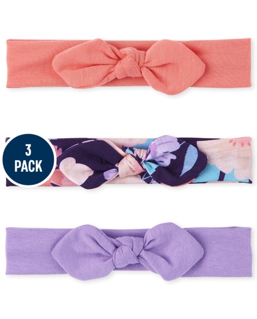 Baby Girls Floral Bow Headwrap 3-Pack