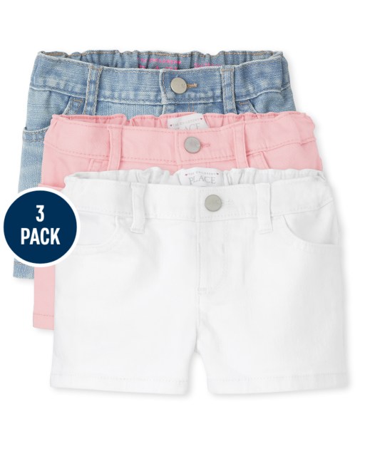 Toddler Girls Shortie Shorts 3-Pack