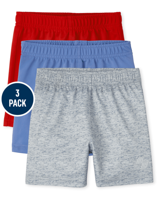 Toddler Boys Mix And Match Print And Solid Knit Shorts 2-Pack