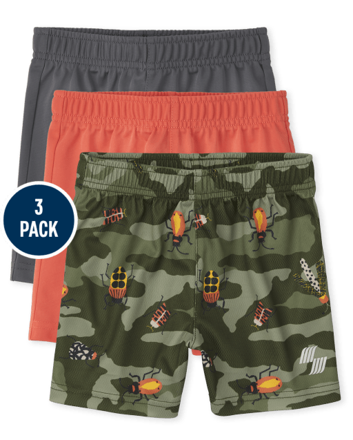 Toddler Boys Mix And Match Print And Solid Knit Shorts 2-Pack