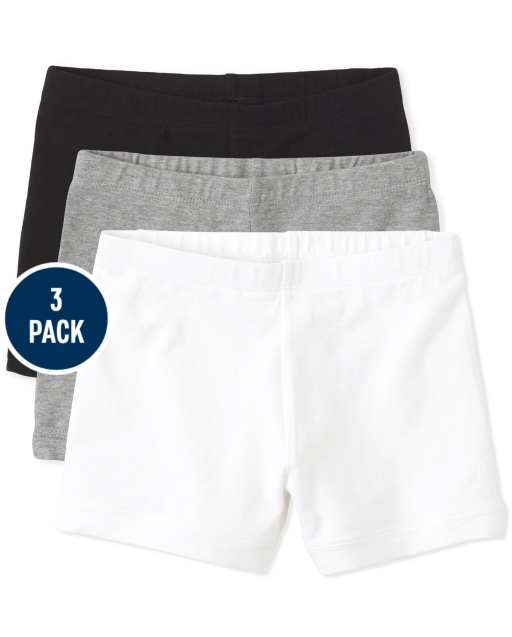 Paquete de 3 pantalones cortos de punto de uniforme para niñas