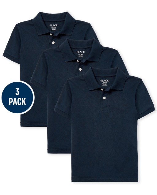 Boys Uniform Short Sleeve Pique Polo 3-Pack