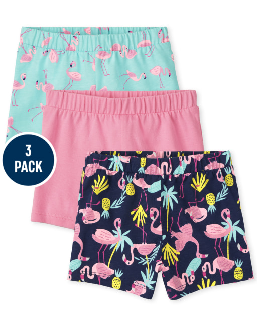 Pack de 3 shorts de punto con estampado Mix And Match para niñas pequeñas