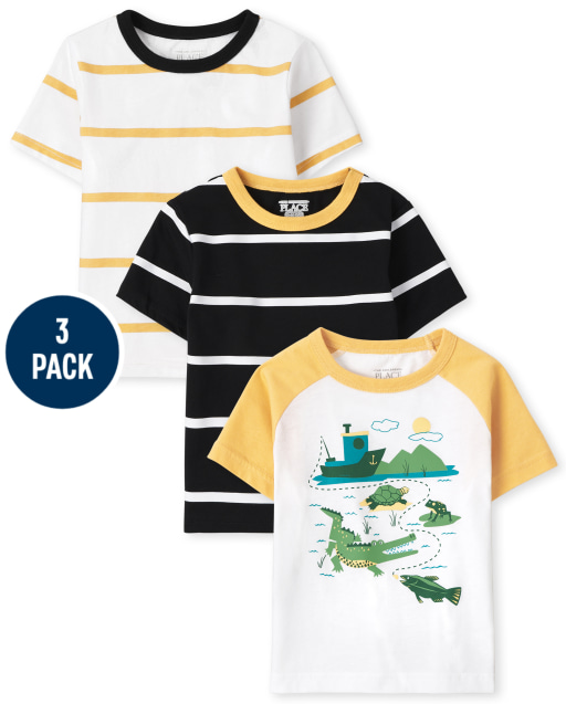 Toddler Boys Short Sleeve Lake Top 3-Pack