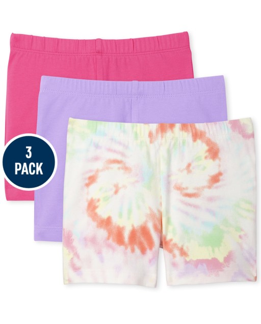 Girls Mix And Match Print Knit Cartwheel Shorts 3-Pack