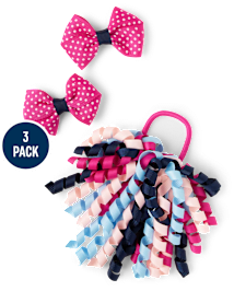 Girls Dot Curly Hair Set - Uniform