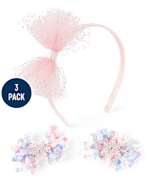 Girls 3-Piece Hair Set - Little Snowflake