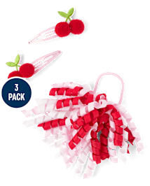 Ensemble de coiffure 3 pièces cerises pour filles – Sweet Summer