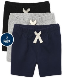 Baby And Toddler Boys Pull On Shorts 3-Pack
