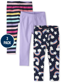 Girls rainbow striped leggings deals
