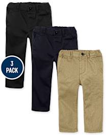 Baby And Toddler Boys Uniform Skinny Chino Pants 3-Pack