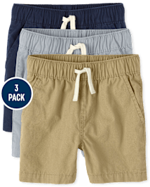 Baby And Toddler Boys Pull On Jogger Shorts 3-Pack