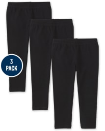 Girls Solid And Print Knit Capri Leggings 3-Pack